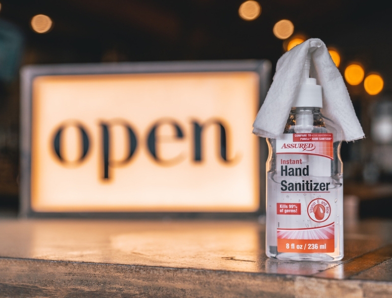 open sign sanitizer