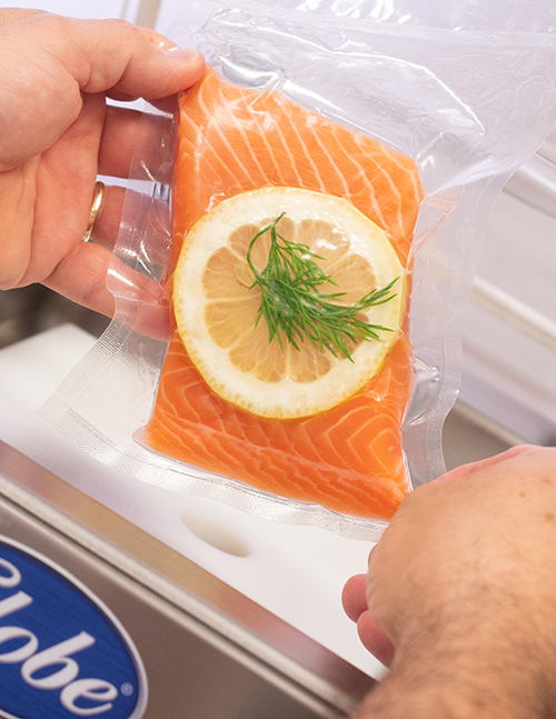 Vacuum sealed salmon